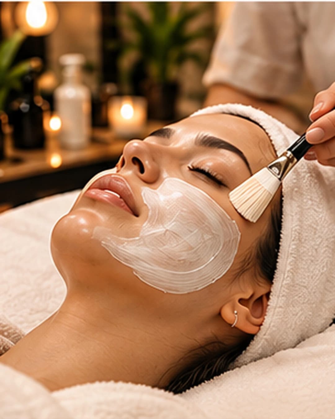 Tratamiento facial en un ambiente cálido